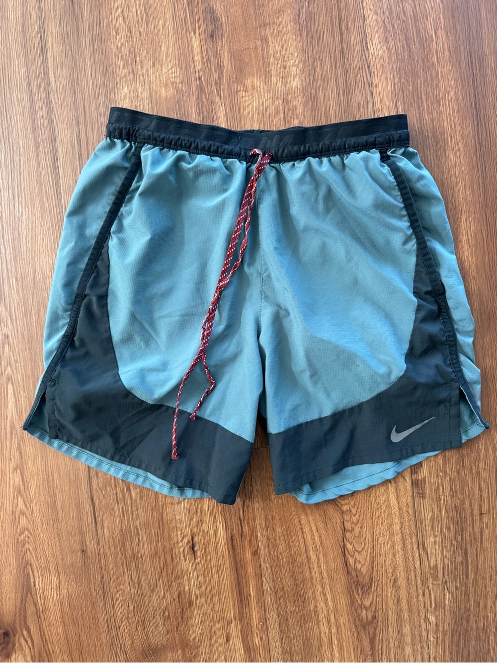 Nike Teal and Yellow Athletic Shorts